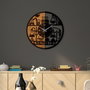 Wallity Reloj de Pared Decorativo de Madera Nogal y Negro